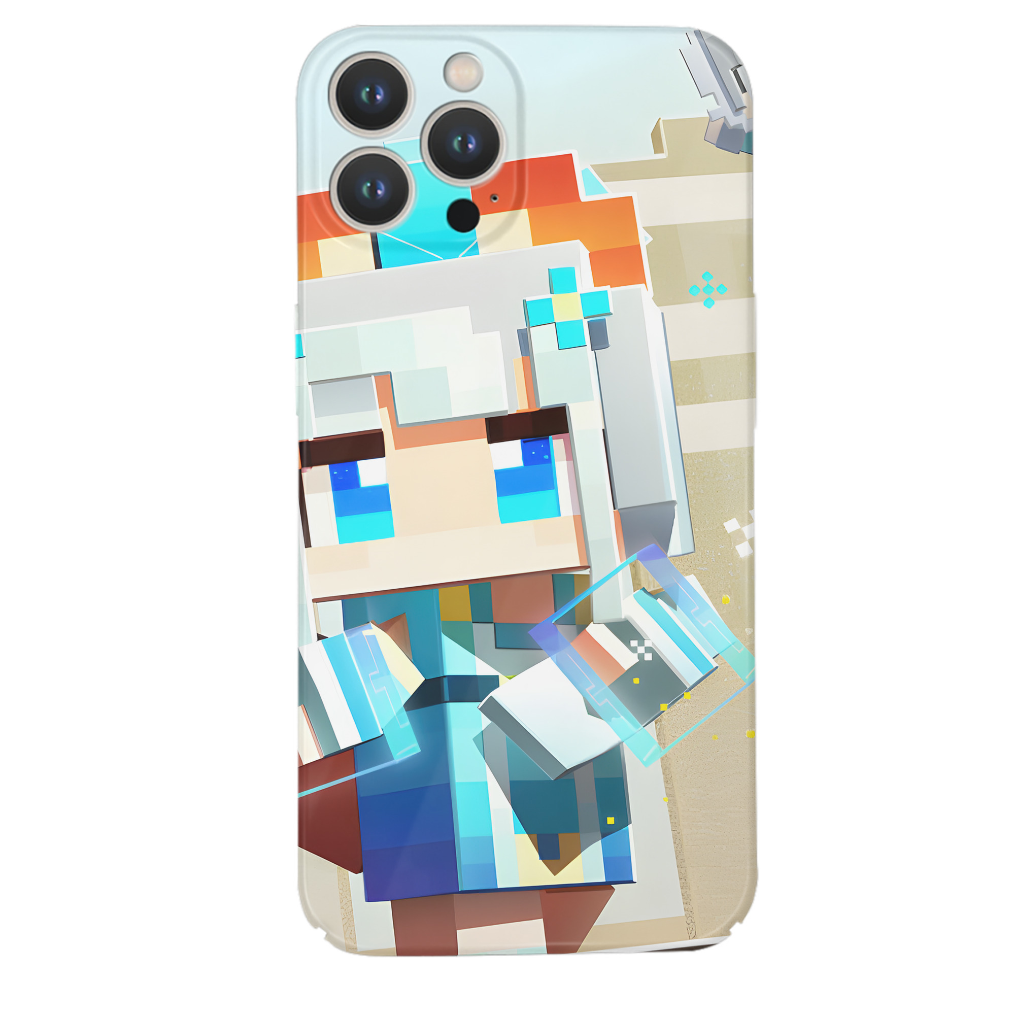 （画像用） マインクラフト ブロックの世界 Minecraft MC Block world 【iPhone 14シリーズ対応】ハードケース